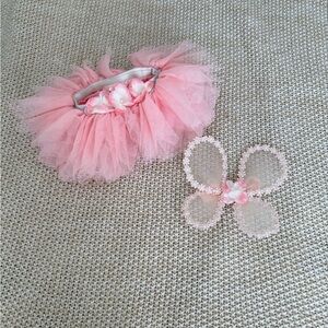 Pink Tulle Baby Tutu and Wing Set